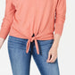 Suéter feminino com amarração frontal em cobre rosa tamanho pequeno grande da Style &amp; Co