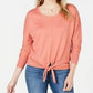 Suéter feminino pequeno com amarração frontal Style &amp; Co, tamanho médio, laranja, pequeno