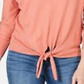 Suéter feminino pequeno com amarração frontal Style &amp; Co, tamanho médio, laranja, pequeno