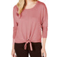 Suéter feminino pequeno com amarração frontal, estilo &amp; co, rosa, tamanho pequeno