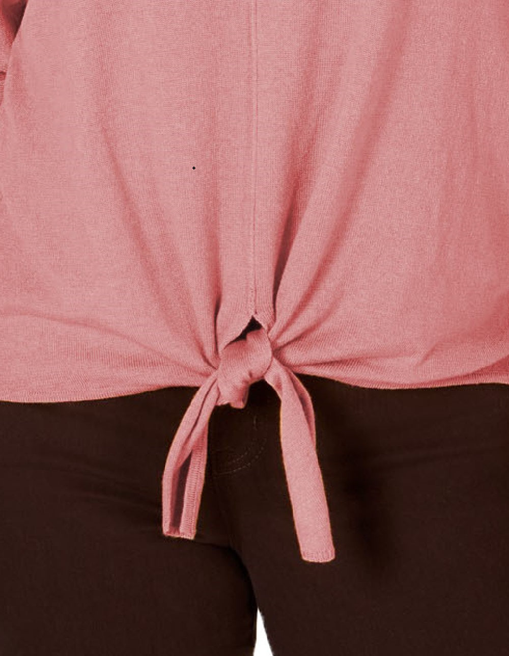 Suéter feminino pequeno com amarração frontal, estilo &amp; co, rosa, tamanho pequeno