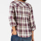 Top xadrez feminino pequeno estilo &amp; co, vermelho, tamanho grande