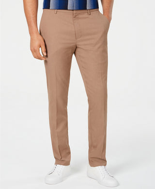 Calça elástica Alfani AlfaTech Classic-Fit masculina, marrom, tamanho 34x32