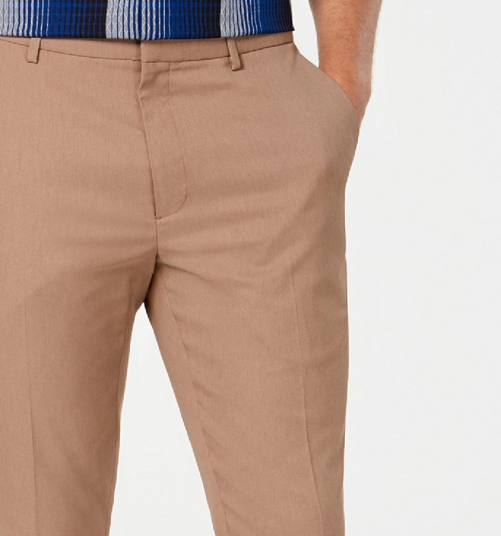 Calça elástica Alfani AlfaTech Classic-Fit masculina, marrom, tamanho 34x32