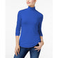 Blusa de gola alta feminina Maison Jules, azul, tamanho X-S