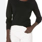 Suéter feminino Maison Jules com gola redonda, preto, tamanho 2, extra grande