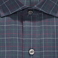 Camisa social masculina Club Room Regular Fit Stretch Twill Multi Tattersall Azul Tamanho 34X35