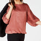 Blusa feminina Alfani com manga dolman e gola joia, tamanho marrom, tamanho médio