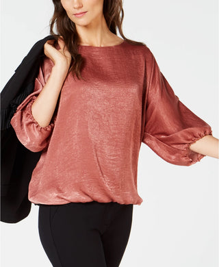 Blusa feminina Alfani com manga dolman e gola joia, tamanho marrom, tamanho médio