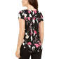 Camiseta feminina estampada Alfani, tamanho vinho, extra pequeno