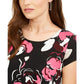 Camiseta feminina estampada Alfani, tamanho vinho, extra pequeno