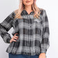 Camisa xadrez brilhante feminina Style &amp; Co, preta, tamanho extra pequeno