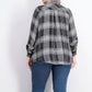 Camisa xadrez brilhante feminina Style &amp; Co, preta, tamanho extra pequeno