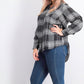 Camisa xadrez brilhante feminina Style &amp; Co, preta, tamanho extra pequeno
