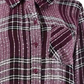 Camisa xadrez brilhante feminina Style &amp; Co vermelha tamanho pequeno