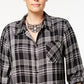 Camisa xadrez plus size feminina Style &amp; Co preta tamanho 0X