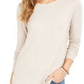 Blusa feminina de manga comprida e gola redonda, bege, tamanho 2XL, da Style &amp; Co