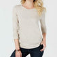 Blusa feminina de manga comprida e gola redonda, estilo &amp; co, marrom, tamanho grande