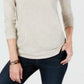 Blusa feminina de manga comprida e gola redonda, estilo &amp; co, marrom, tamanho grande