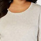 Blusa feminina de manga comprida e gola redonda, estilo &amp; co, marrom, tamanho médio