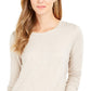 Blusa feminina de manga comprida e gola redonda Style &amp; Co, marrom, tamanho X-S