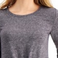 Blusa feminina de manga comprida e gola redonda, cor carvão, tamanho grande, estilo &amp; co