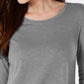 Blusa feminina de manga comprida e gola redonda, cor carvão, tamanho extragrande, da Style &amp; Co