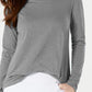 Blusa feminina de manga comprida e gola redonda, cor carvão, tamanho extragrande, da Style &amp; Co