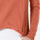 Blusa feminina de manga comprida e gola redonda Style &amp; Co, tamanho médio, laranja