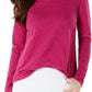 Blusa feminina de manga comprida e gola redonda Style &amp; Co, rosa, tamanho médio