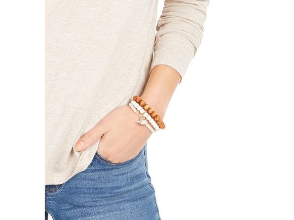 Blusa feminina de manga comprida e gola redonda Style &amp; Co, bege, tamanho pequeno