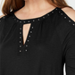 INC International Concepts Top feminino com estampa de lenço e ombros descobertos, preto, tamanho pequeno