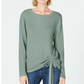Blusa franzida feminina INC International Concepts, verde, tamanho extra grande