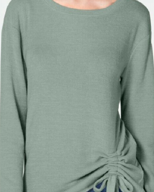 Blusa franzida feminina INC International Concepts, verde, tamanho extra grande