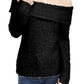 Suéter feminino de gola alta em chenille da INC International Concepts, preto, tamanho grande