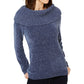 Suéter feminino de gola alta em chenille da INC International Concepts, tamanho grande, azul-marinho