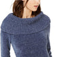 Suéter feminino de gola alta em chenille da INC International Concepts, tamanho grande, azul-marinho