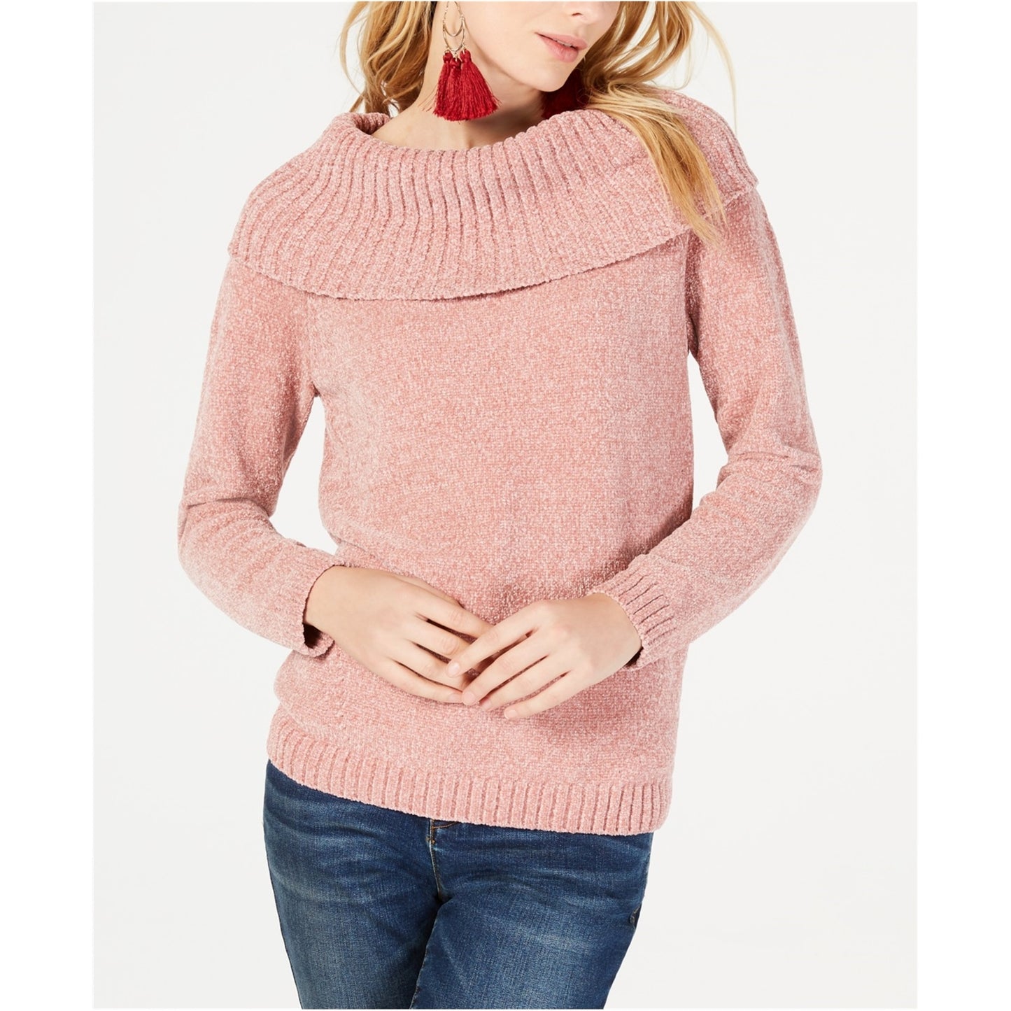 Suéter chenille feminino INC International Concepts rosa tamanho extra grande