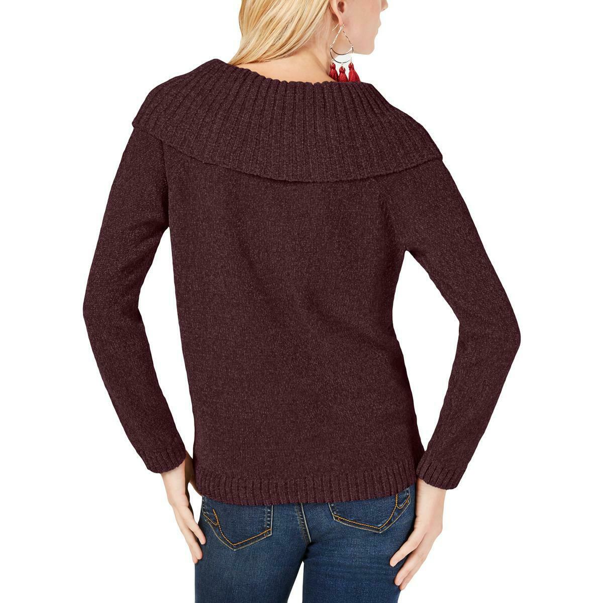 Suéter feminino de gola alta em chenille da INC International Concepts, tamanho grande, vermelho