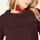 Suéter feminino de gola alta em chenille da INC International Concepts, tamanho médio, vermelho
