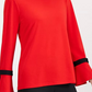 Top de crepe feminino Charter Club com mangas amarradas, vermelho, tamanho médio