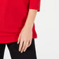 JM Collection Feminino Petite Embelezado Ombro Frio Vermelho Tamanho Médio