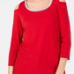 JM Collection Top Feminino com Ombros De fora e Enfeites Vermelho Tamanho Pequeno Pequeno