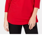 JM Collection Top Feminino com Ombros De fora e Enfeites Vermelho Tamanho Pequeno Pequeno