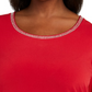 Túnica feminina plus size com acabamento em diamante e ombros descobertos, vermelha, tamanho 1X, da JM Collection