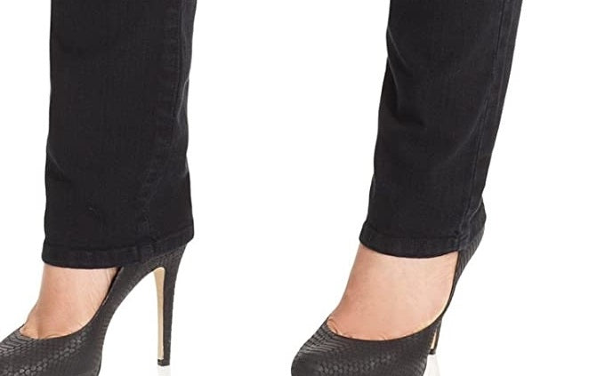 Jeans feminino plus size e pequeno estilo &amp; co plus size com controle de barriga e perna reta tamanho 14