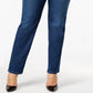 Jeans feminino plus size com controle de barriga e perna reta, estilo &amp; co, azul escuro, tamanho 24