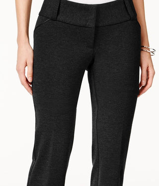 Calça feminina Alfani Petite com acabamento em couro sintético e perna larga, tamanho 20X5, azul