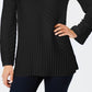 Suéter feminino Charter Club com gola alta e costura mista, preto, tamanho grande