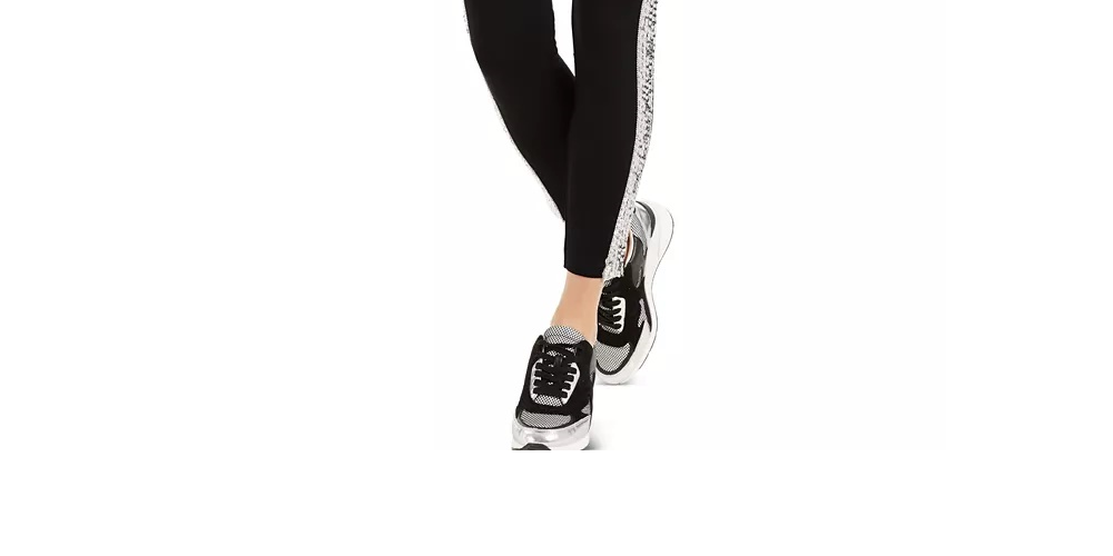 Calça feminina Petite com acabamento em lantejoulas e ponte pull-on, preta, tamanho 2, da INC International Concepts